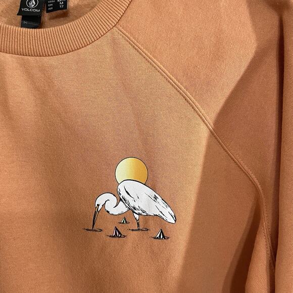 Volcom Stone Magic Boyfriend Crew Sweatshirt Women M Clay Egret Long Sleeve NEW - Picture 3 of 11